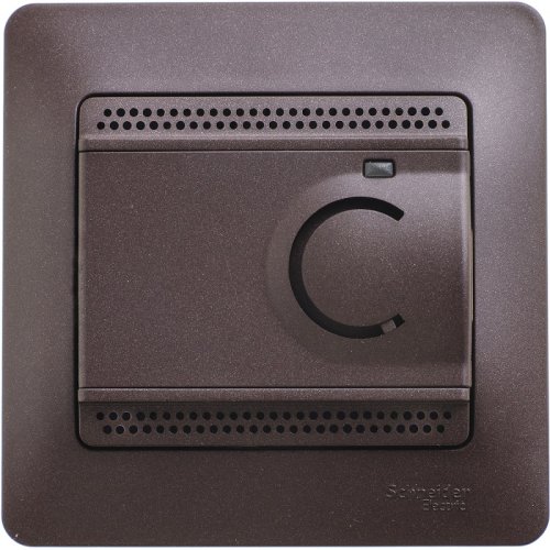 Терморегулятор механический с датчиком с рамкой Systeme Electric Glossa 0С+50С шоколад фото Терморегулятор механический с датчиком с рамкой Systeme Electric Glossa 0С+50С шоколад картинка